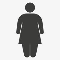 Fat woman icon. Vector illustration isolated on white background