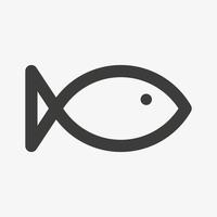 Simple fish vector icon isolated on white background