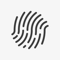 Fingerprint vector icon isolated on white background. Identify symbol. Scan, police, identification, finger, print