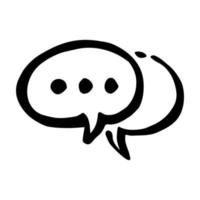 hand drawn of speech bubbles doodle icon. vector