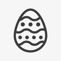 Easter egg line vector icon isolated on white background