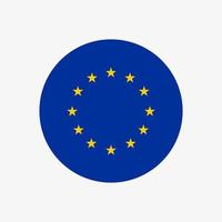 vector bandera de la unión europea en círculo, colores correctos. bandera europea estrellas de la UE en círculo. unión del euro, parlamento de europa. bandera de la ue