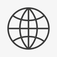 Globe vector icon. World symbol isolated on white background