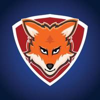logotipo de juego zorro, mascota animal zorro agresivo, personaje de mascota de marca vector