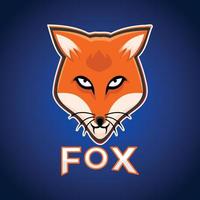 Gaming logo fox, mascot animal aggressive fox, brand mascot character vector