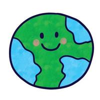 Watercolor cartoon cute planet vector. vector