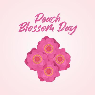 vector graphic of peach blossom day good for peach blossom day celebration. flat design. flyer design.flat illustration.