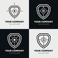 Shield logo icon template collection set design, generic line style vector