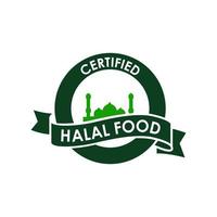 vector de plantilla de etiqueta de comida halal