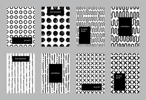 Set of cover page templates with hand drawn pattern vector