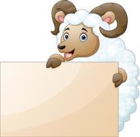 Sheep with empty boards on a white background vector