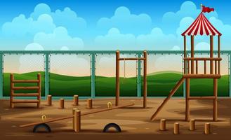 Kindergarten playgrounds background for children outdoor activity vector