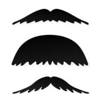 Strong man mustaches flat style icon signs set vector illustration isolated on white background. Symbol of the vintage dad or father web flat icon.