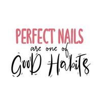 Inspiration quotes about nail and manicure. Vector Handwritten lettering. Pink colors with glitter. For nail bars, beauty salons, manicurist, printing production, social media. Isolated.