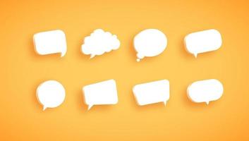 3d set of speech bubble quote icon vector