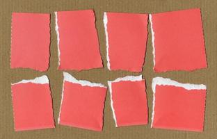 Red Torn paper pieces photo