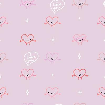Blush Pink Hearts Pattern White Scrapbook Paper