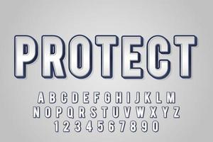 decorative protect Font and Alphabet vector