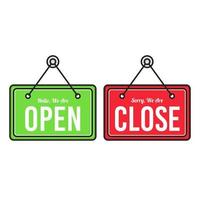 open and close store sign template vector