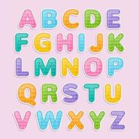 set of colorful cute alphabet vector