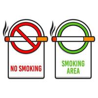 no smoking and smoking area sign vector