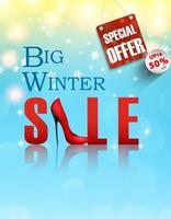 Banner big winter sale. Concept poster. vector