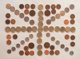 flag of the United Kingdom UK aka Union Jack made with coins photo