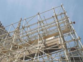 Scaffold in building site photo