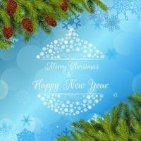 Merry christmas and happy new year background banner  and christmas tree vector