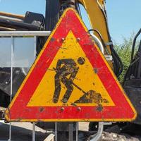 Road works sign photo