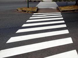 Zebra crossing sign for a pedestrian crossroads photo