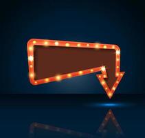 Retro arrow with space for text blue background vector