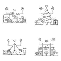 Pack of Misc Linear Illustrations vector