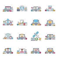 Pack of Misc Flat Icons vector