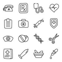 Pack of Medical and Healthcare Icons vector