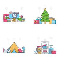 Pack of Misc Flat Illustrations vector