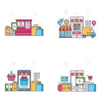 Pack of Misc Flat Illustrations vector
