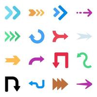 Pack of Arrows Flat Icons vector