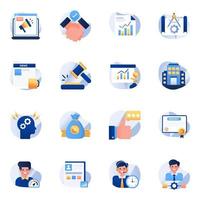 Pack of Marketing Flat Icons vector