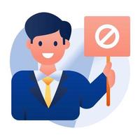 Restricted employee icon in unique design vector