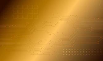 Gold digital circuit Hi Tech background, vector illustration