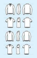 Outline Polo Shirt Mock Up for Men and Women vector