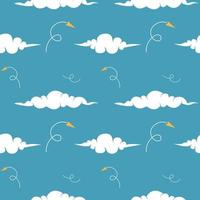 Seamless Pattern Repeatable Texture Summer Spring Cloud Sky Wind Breeze vector