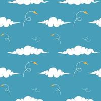 Seamless Pattern Repeatable Texture Summer Spring Cloud Sky Wind Breeze vector