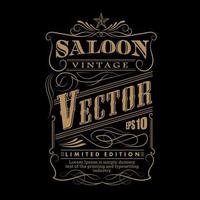 Western hand drawn frame label border vintage vector illustration