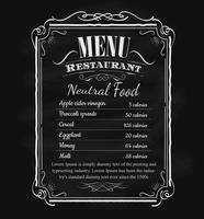 Restaurant menu vintage hand drawn blackboard frame label vector