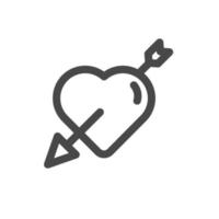 corazón con ilustración de flecha vector