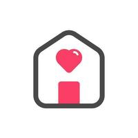 a House with Heart illustration vector