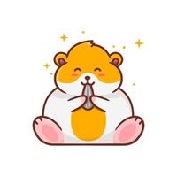 Cute Hamster Eat Food Illustration vector