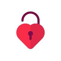 open padlock heart illustration vector